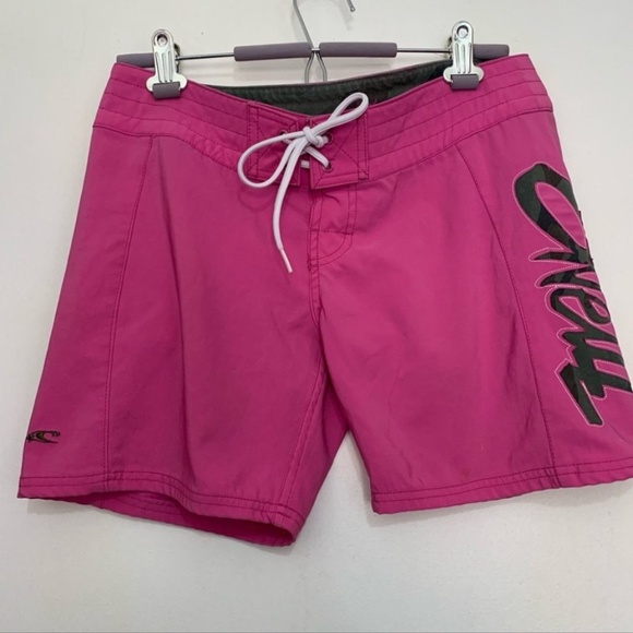 💋4/20 O’Neil bright surfer girl pink board shorts clean graphic - Picture 2 of 8